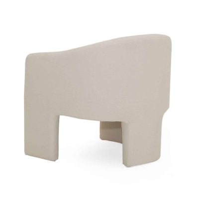 Khan Modern 4 Seater White Boucle Curved Chair