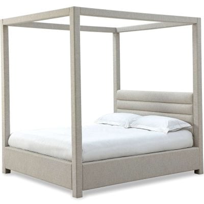 Rockford Dove Gray Linen Canopy bed