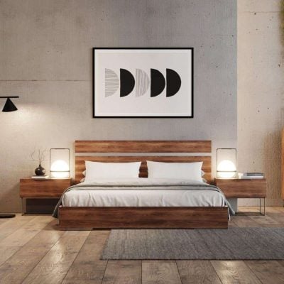 Nova Domus Lorenzo Italian Modern Light Oak Bed