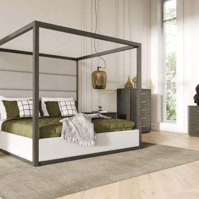 Modrest Manhattan - Contemporary Canopy Grey Bed