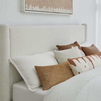 Burke Off White Boucle Bed