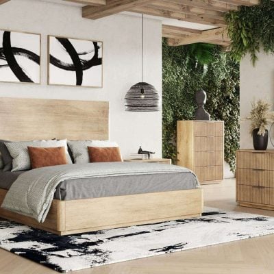 Nova Domus Santa Monica Natual Oak Wood Bed
