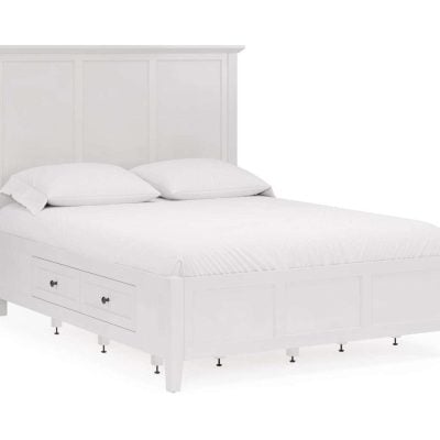 Grace White Wood Bed With Side Storage Drawers