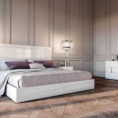 Modrest Nicla Italian Modern White Bed
