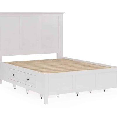 Grace White Wood Bed With Side Storage Drawers