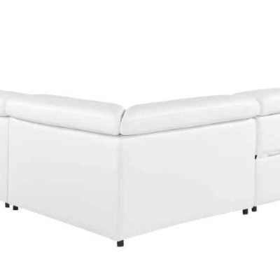 8 Pc Power Reclining White Italian Leather Sectional Sofa