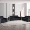 Divanitaly Campania Modern Black leather sofa