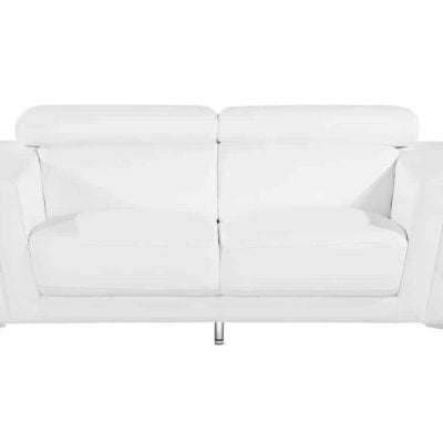 Divanitaly Peraso Modern White Leather Sofa Set