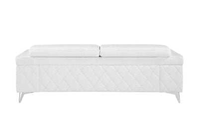 Divanitaly Peraso Modern White Leather Sofa Set
