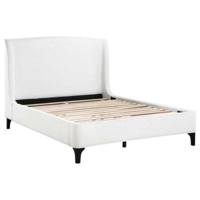 Mosby White Boucle Bed