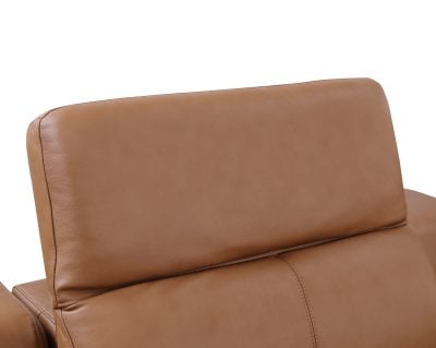 Divantalia Livorno Modern Recliner Cognac Brown Italian Leather Sectional Sofa
