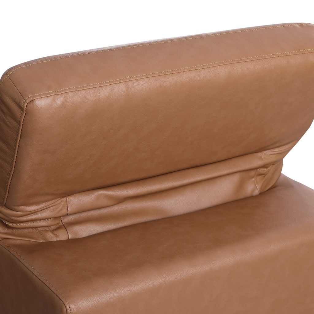 Divantalia Livorno Modern Recliner Cognac Brown Italian Leather Sectional Sofa