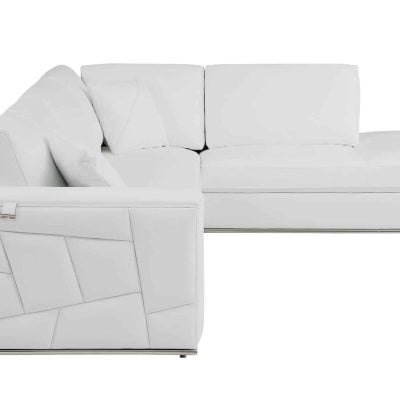 Divanitaly Arezzo Modern White Italian Leather Sectional Sofa