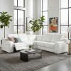 Divanitalia Modern Power Reclining White Italian Leather Sectional Sofa