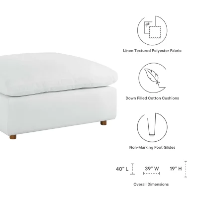 Commix Cloud Modular White Ottoman
