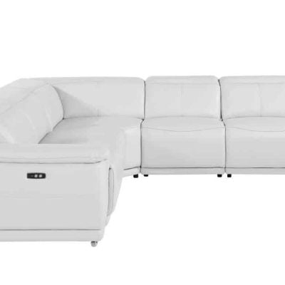 Divantalia Crasia Modern Recliner White Italian Leather Sectional Sofa