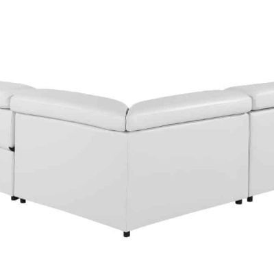 Divantalia Crasia Modern Recliner White Italian Leather Sectional Sofa