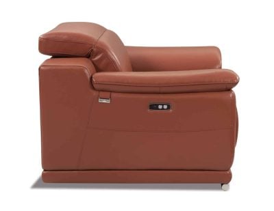 Divanitalia Savona Top Grain Cognac Leather Reclining Chair