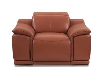 Divanitalia Savona Top Grain Cognac Leather Reclining Chair