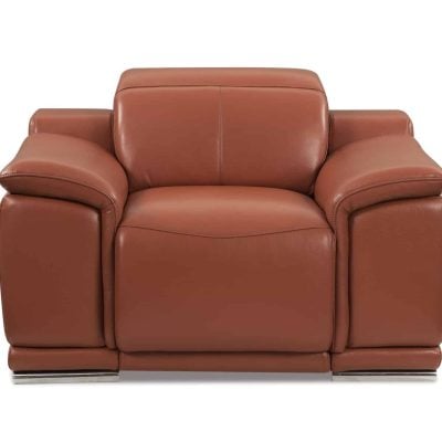 Divanitalia Savona Top Grain Cognac Leather Reclining Chair