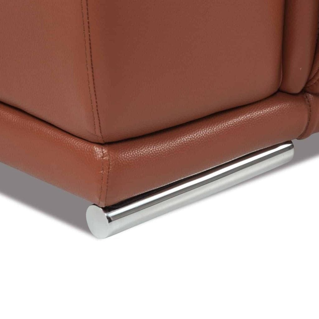 Divanitalia Savona Top Grain Cognac Leather Reclining Loveseat