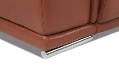 Divanitalia Savona Top Grain Cognac Leather Reclining Loveseat