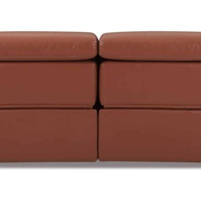 Divanitalia Savona Top Grain Cognac Leather Reclining Sofa