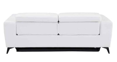 Divanitaly Raveli Modern White Italian Leather Reclining Sofa Set