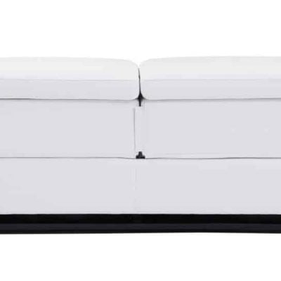 Divanitaly Raveli Modern White Italian Leather Reclining Sofa Set