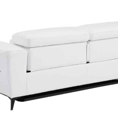 Divanitaly Raveli Modern White Italian Leather Reclining Sofa Set