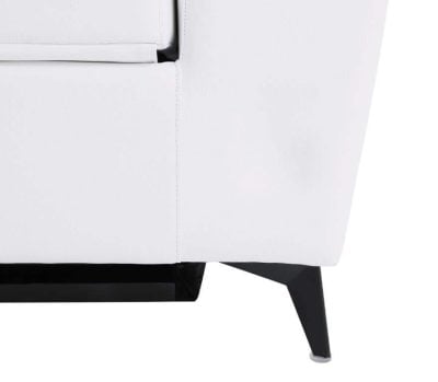 Divanitaly Raveli Modern White Italian Leather Reclining Sofa Set
