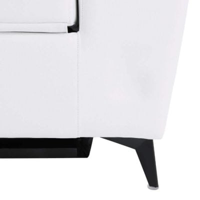 Divanitaly Raveli Modern White Italian Leather Reclining Sofa Set