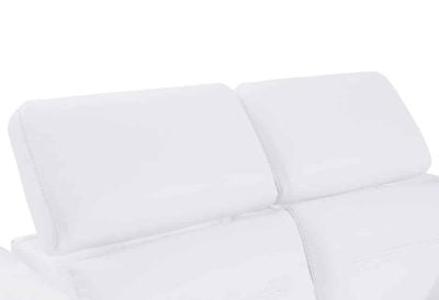 Divanitaly Raveli Modern White Italian Leather Reclining Sofa Set