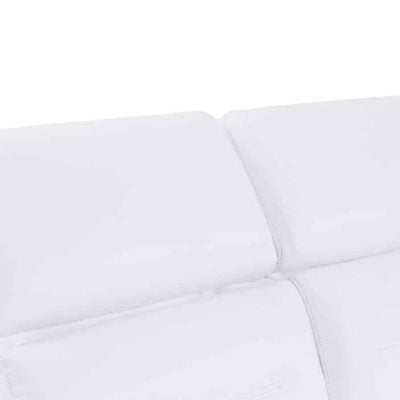 Divanitaly Raveli Modern White Italian Leather Reclining Sofa Set