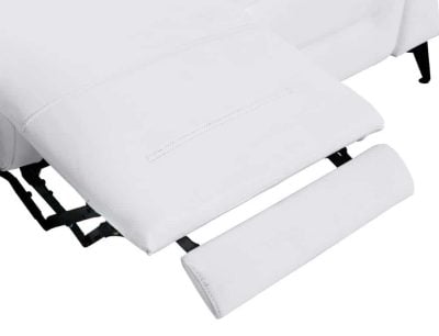 Divanitaly Raveli Modern White Italian Leather Reclining Sofa Set