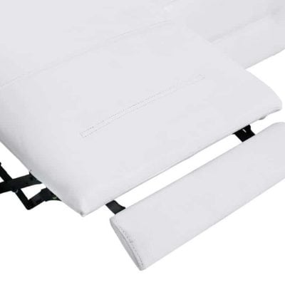 Divanitaly Raveli Modern White Italian Leather Reclining Sofa Set
