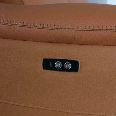 Divantalia Livorno Cognac Brown Italian Leather Sectional Sofa