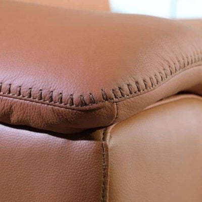 Divantalia Livorno Cognac Brown Italian Leather Sectional Sofa
