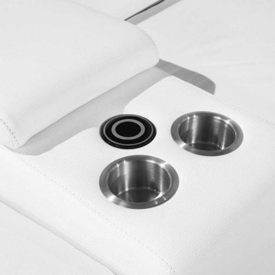 Divantalia Crasia White Italian Leather Sectional Sofa