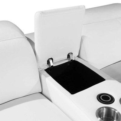 Divantalia Crasia White Italian Leather Sectional Sofa