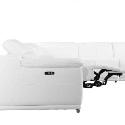 Divantalia Crasia Modern Recliner White Italian Leather Sectional Sofa