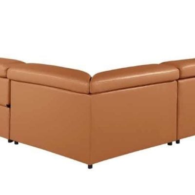 Divantalia Livorno Cognac Brown Italian Leather Sectional Sofa