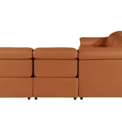 Divantalia Livorno Cognac Brown Italian Leather Sectional Sofa
