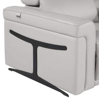 Divanitalia Tustin Modern Light Grey Leather Sectional Sofa