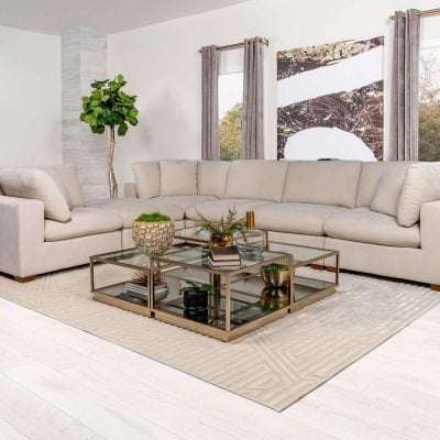 Lakeview Corner Beige Sectional modular Sofa