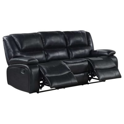 Black Leather Reclining Sofa