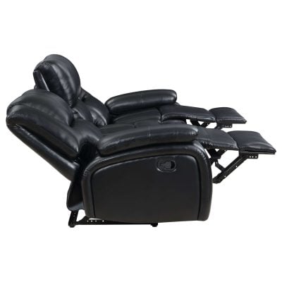 Black Leather Reclining Sofa