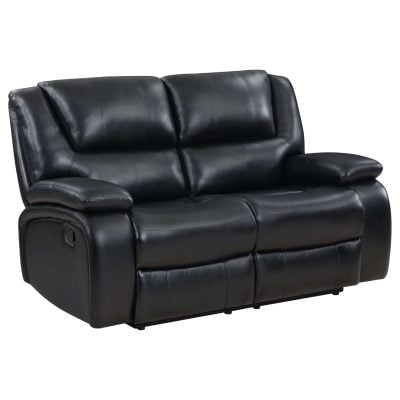 Black Leather Reclining Sofa
