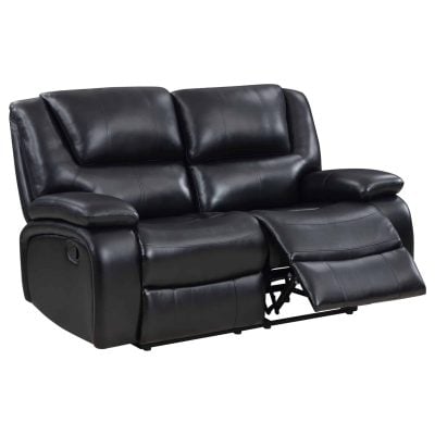 Black Leather Reclining loveseat