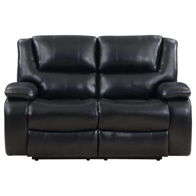 Black Leather Reclining loveseat